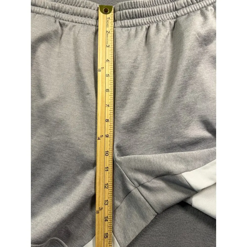 Adidas Mens XL Gray Performance Training Shorts Zipper Pockets Athletic Gym